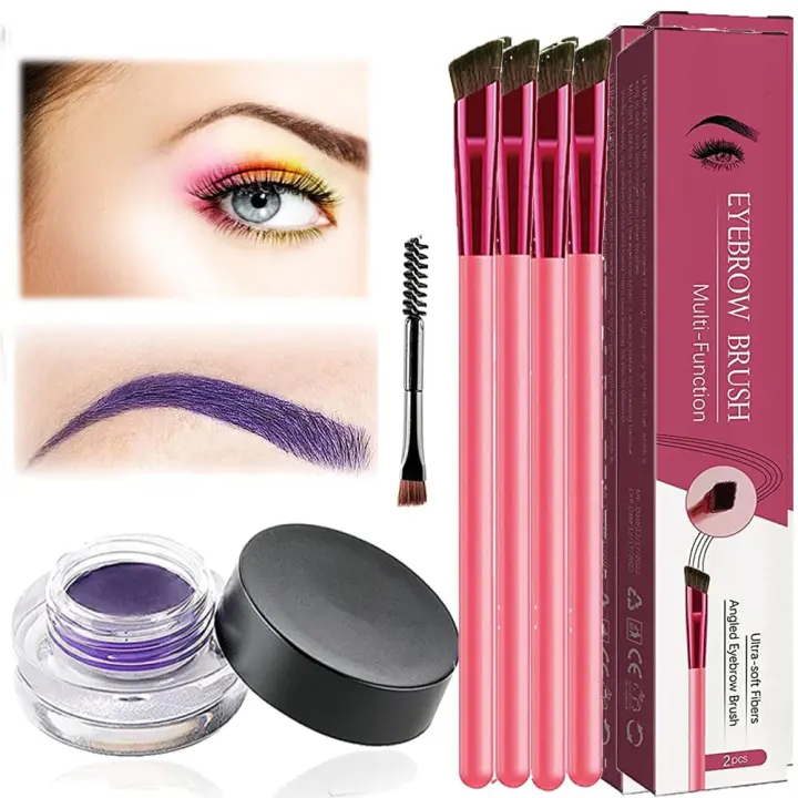 Kit de cuidado de cejas laminadas 4D para el hogar, kit de cuidado de cejas laminadas 4D, kit de inicio para cejas laminadas 4D, pincel para estampado de cejas con trazo de pelo 4D y gel impermeable para cejas (marrón claro) - 1