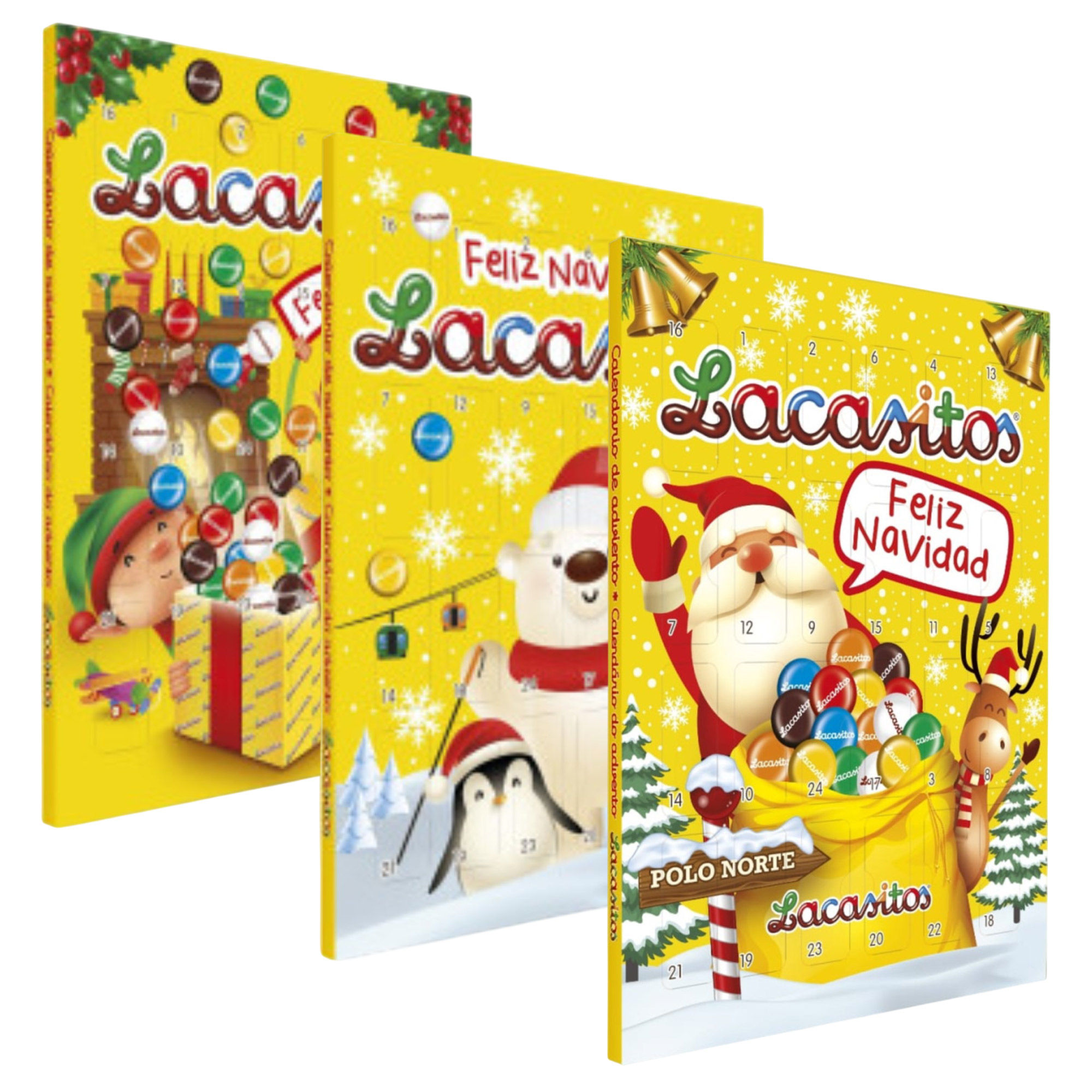 Lacasitos Lote de Navidad de 3 Calendarios de Adviento 72G