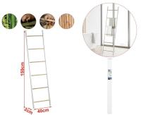 Toallero y Columna de Pie Blanco Mate-Natural 48*159cm Escalera de madera decorativa para colchas de estilo rústico de 6 pies para exhibición, escalera de colcha rústica decorativa pintada - details 1