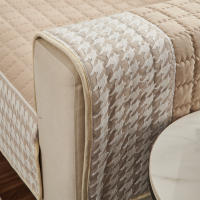 Cubierta De Sofá Con Diseño De Cuadros Y Encaje Houndstooth Anti-Derrapante Para Sala De Estar Silla De Accento Cubierta De Asiento Amigable Con Mascotas - details 4