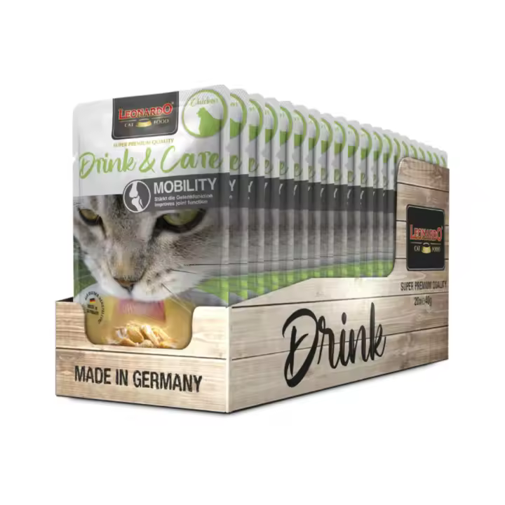 Leonardo Drink & Care Mobility Sopa de Pollo para Gatos - 20 Sobres x 40 gr - 1