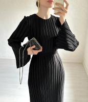 Vestido Maxi De Verano Para Mujer Elegante Con Volantes Y Mangas Bellotas Estilo Office Lady A-Line Midi De Poliéster Y Spandex - details 10