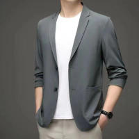 Traje De Hombre Gentleman Fashion Talla M-7XL Algodón De Alta Calidad Ropa De Trabajo Negocios Estilo Coreano Casual Blazer Dobles Botones - details 6