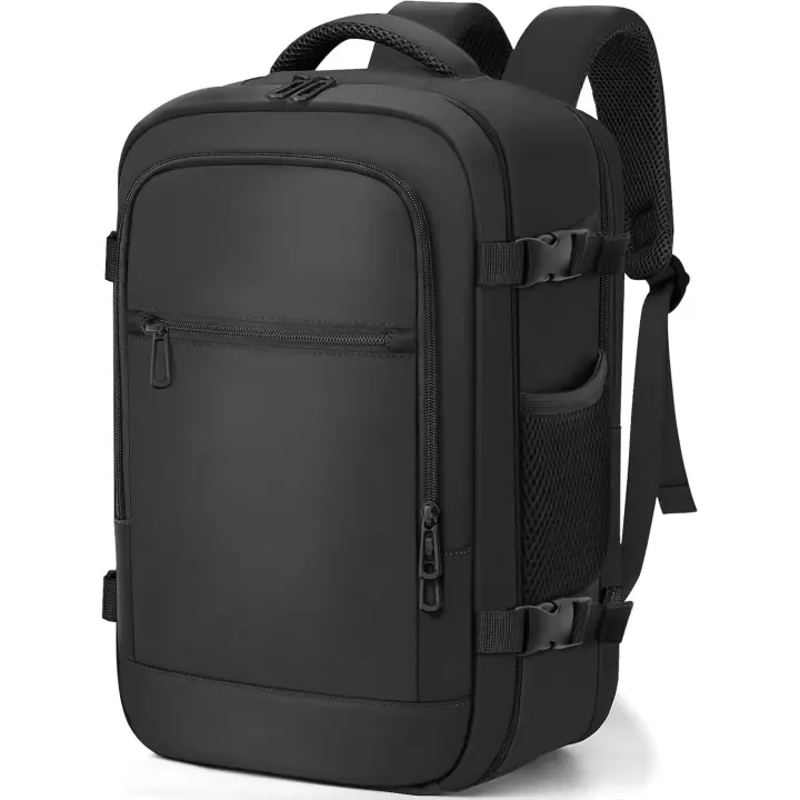 Mochila Viaje Cabina 40x20x25 Ryanair, Equipaje de Mano 20L, Mochila Impermeable Antirrobo con Bolsillo Portátil 14 Pulgadas, Hombre y Mujer para Trabajo, Escuela, Viajes - Negro - 1