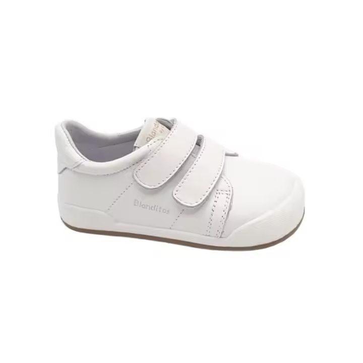 Deportivos Blanditos by Crios, modelo Londres color blanco, cierre de velcro, calzado respetuoso y barefoot, sin contrafuerte - 1