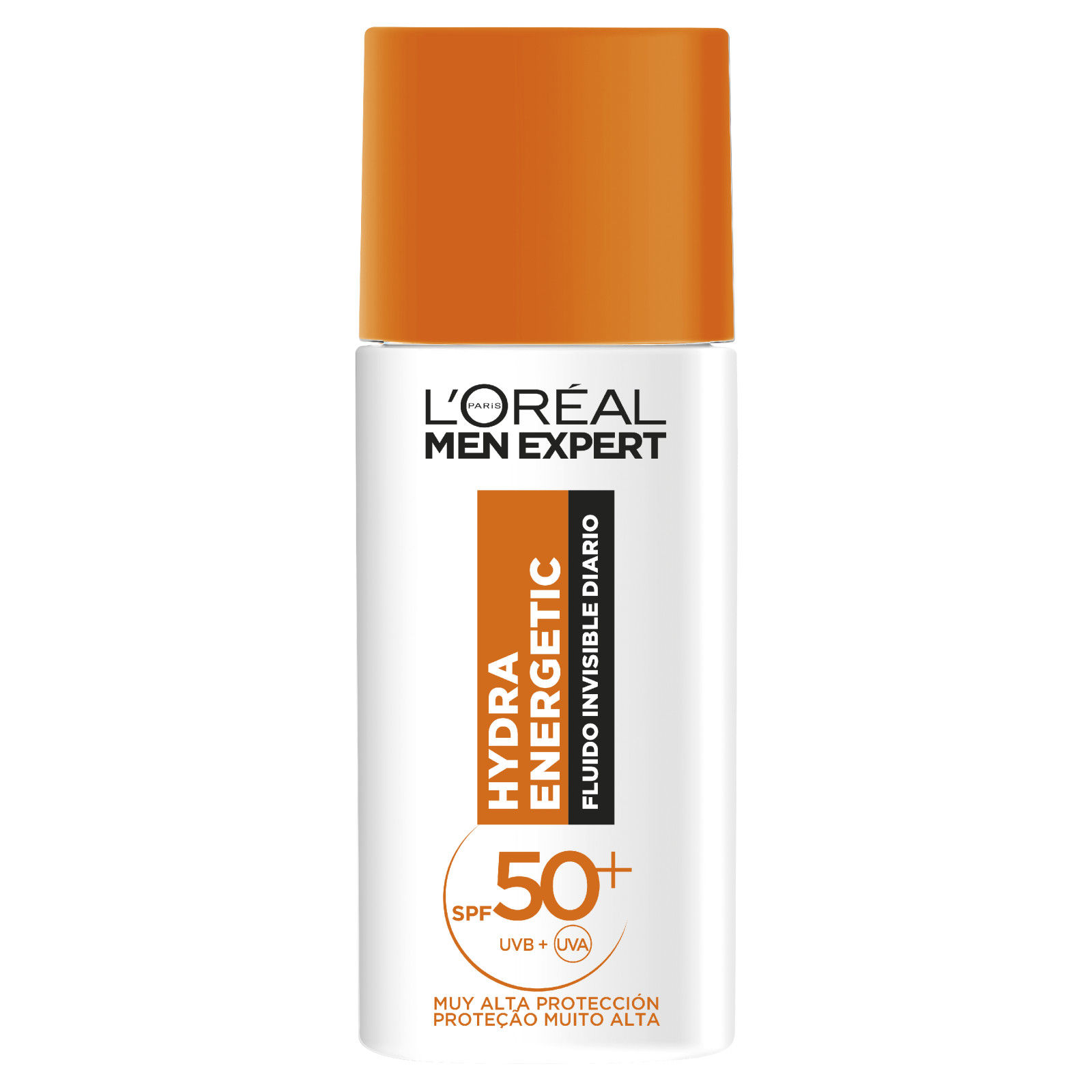 L'Oréal Paris | Men Expert Hydra Energetic Fluido Invisible Diario FPS 50+ Crema Hidratante con Protección Solar