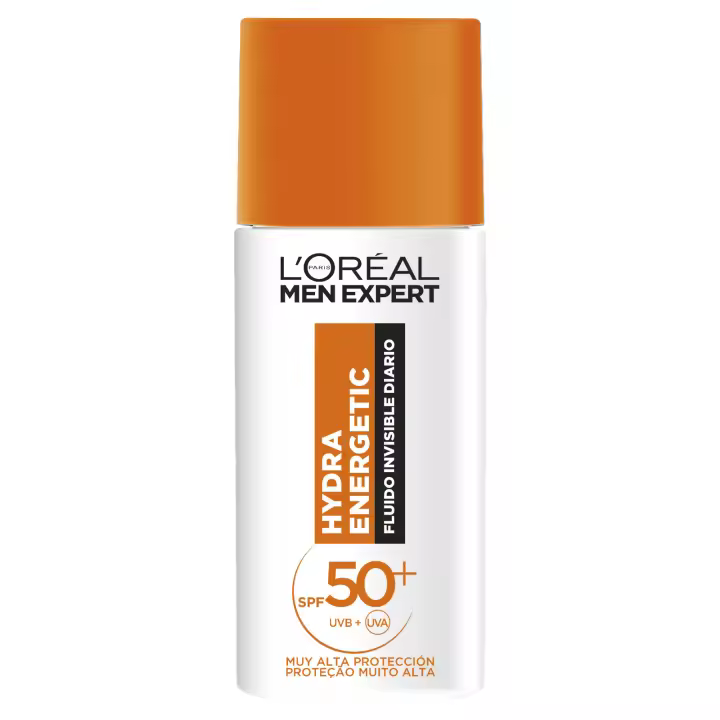 L'Oréal Paris Men Expert Hydra Energetic Fluido Invisible Diario FPS 50+ Crema Hidratante con Protección Solar - 1