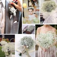 Flores Artificiales,Flor Falsa,Plantas de Flores Artificiales, 6 Ramos de Flores Artificiales de Gypsophila para Aliento de Bebe, Flores de tacto real para Bodas, Fiesta, Coronas, arnormas florales para decoración del Hogar (Blanco) - details 3