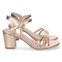 PuntoSalao Sandalias de tacón bajo pala de tiras mujer color champán YG621 - details 0