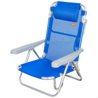 Aktive - Silla de playa plegable, multiposición, aluminio y textileno, asiento bajo, incluye cojín acolchado, asa de transporte, silla reclinable de playa, respaldo reclinable - details 1