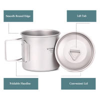 Tomshoo Copa De Camping Ultraligera De Titanio Con Mano Plegable Para Exteriores Y Picnics Vaso De Agua De 300/350/420/450/550/650/750ml - details 13