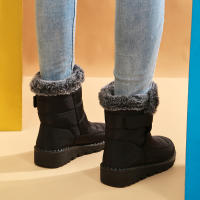 Botas De Nieve Para Mujer Con Plataforma Botas De Invierno Impermeables Antideslizantes De Peluche Gruesa Botas De Tobillo Cálidas Con Pelo De Zorro - details 3