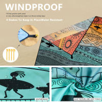 Tapete de playa bohemio, tapete impermeable y a prueba de humedad de secado rápido, tapete para pícnic al aire libre, manta para acampar, 180x220cm - details 4