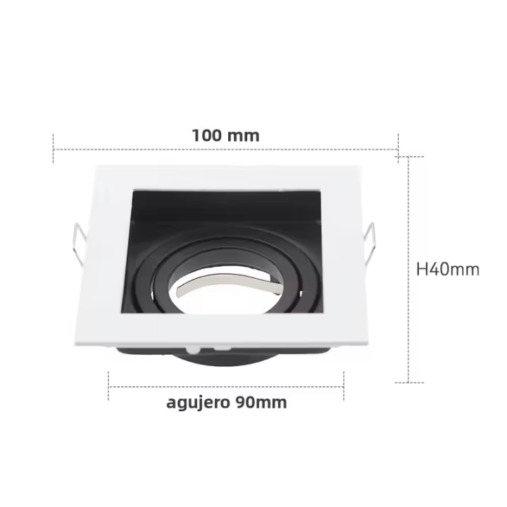 Lámpara De Pared LED Para Bombillas GU10 Iluminación Espacial Recámara Cocina Interior Luz Bajo Técnica De Montaje Recessed Color Negro Acabado Niquelizado - 1