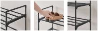 SONGMICS Zapatero de 4 Niveles, EstanterÍa de Zapatos, EstanterÍa de Metal, para 16 a 20 Pares de Zapatos, Estante Apilable, para Pasillo, SalÓn, Dormitorio, 30 x 92 x 74 cm, Negro - details 2