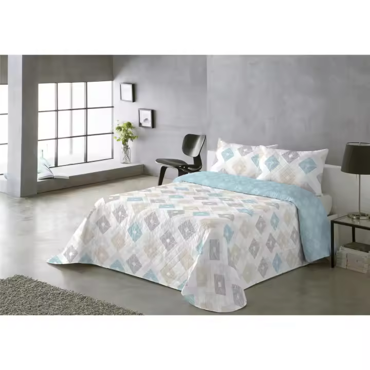 Colcha Bouti Reversible Modelo ROMBOS –Colcha Ligera de Verano, Ropa de Cama Decorativa para Dormitorio – Disponible en Varias Medidas - 1