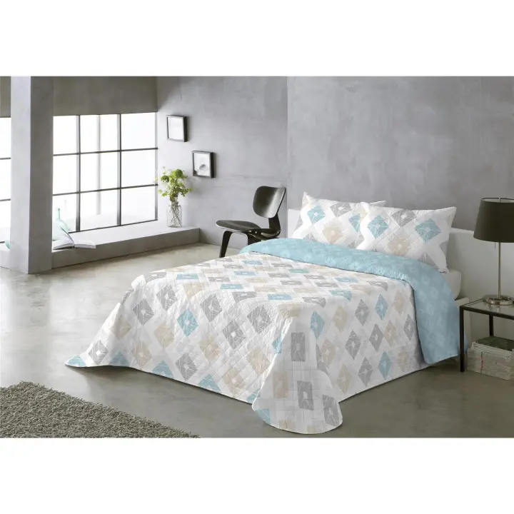 Colcha Bouti Reversible Modelo ROMBOS –Colcha Ligera de Verano, Ropa de Cama Decorativa para Dormitorio – Disponible en Varias Medidas - 1