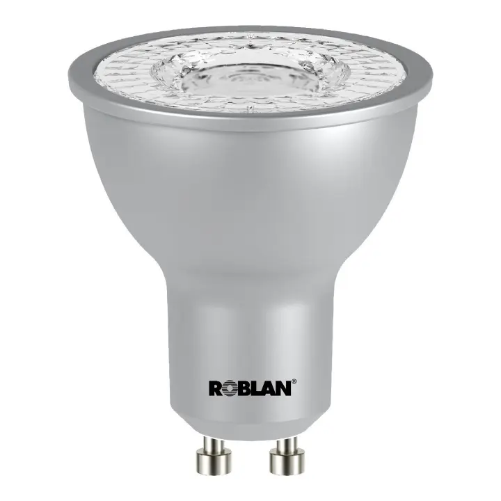 Lámpara LED ROBLAN GU10 4000K 5W 565LM - Estilo y Eficiencia, bombilla para halógenos en led, bombilla led, bombilla aro empotrado escayola techo - Iluminación potente y eficiente GU10 LED de ROBLAN - 1