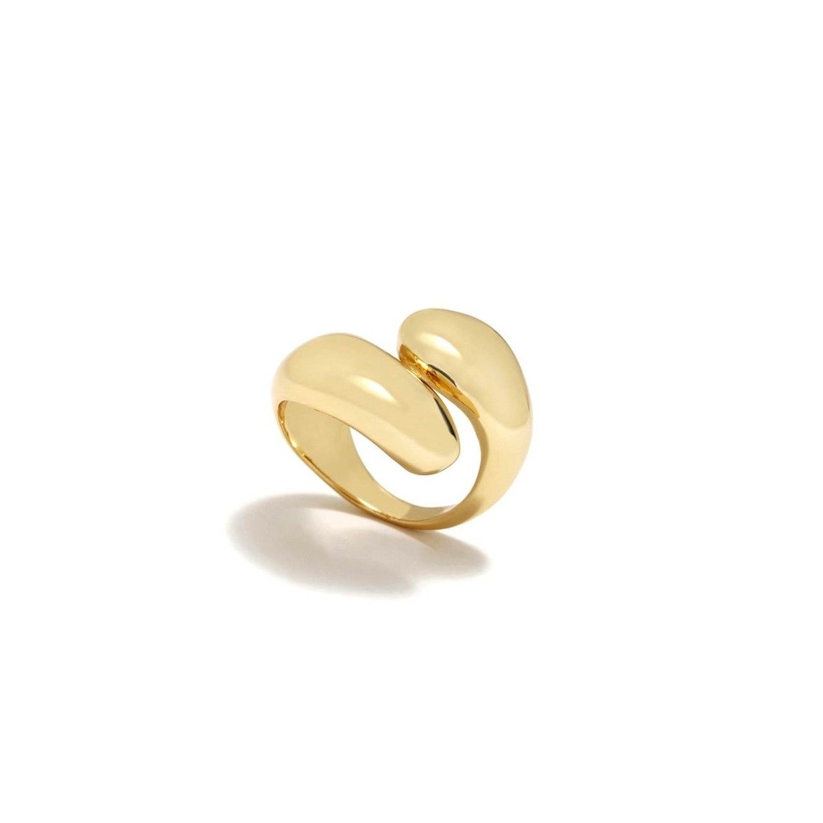 Sortija Pertegaz Chapado Oro mujer TEARS chapada oro abierta forma cabeza latón