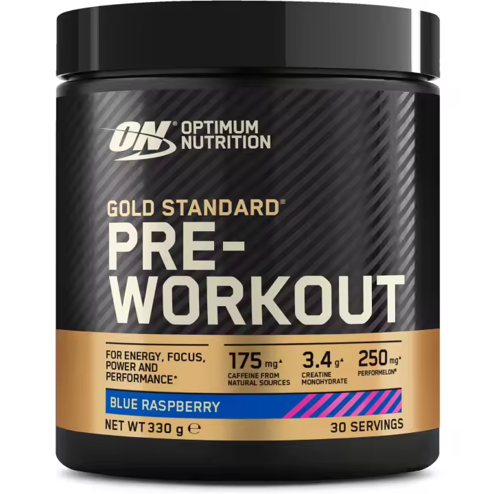 Optimum Nutrition Gold Standard Pre-Workout Sabor Blue Raspberry, 330 Gramos - 1