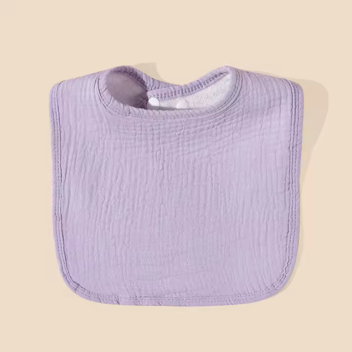 Babero de gasa para bebé en forma de U de tela de crepé de algodón puro popular Babero de fábrica - 1