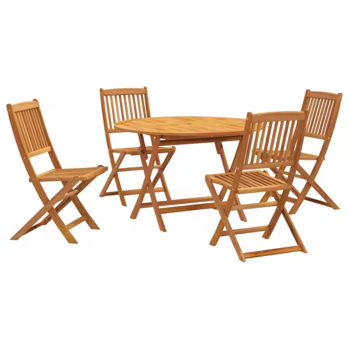 vidaXL Juego de comedor de jardín 5 piezas madera maciza de acacia - 1