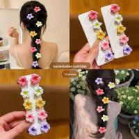 10 Clips Para El Cabello De Colores Variados Florales Accesorios Para El Cabello Para Mujeres Uso Diario Barrettes Plásticas - details 0