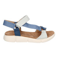 Davinia Shoes Sandalias Planas de Mujer, Comodas y Elegantes, Diseño Moderno con tiras multicolor y Cierre Comodo de Velcro. Shoes&Blues.es AD-3269-Azul - details 1