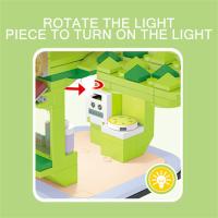 HUIQIBAO MOC Bloques De Construcción De Acuario Con Luz Juguete Creativo Para Niños Forma De Jirafa Mariposa Y Oso ABS Compatible Con Lego - details 15