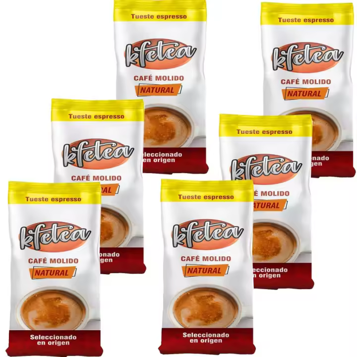 6 paquetes de  Kfetea Natural café molido Intenso  de 250 Gramos - 1