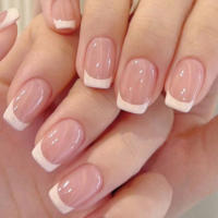 24pcs Uñas Postizas Largas Almendra Blancas Estilo Francés Detalladas Tiras Adhesivas De Uñas Postizas ABS Para Fiesta - details 35