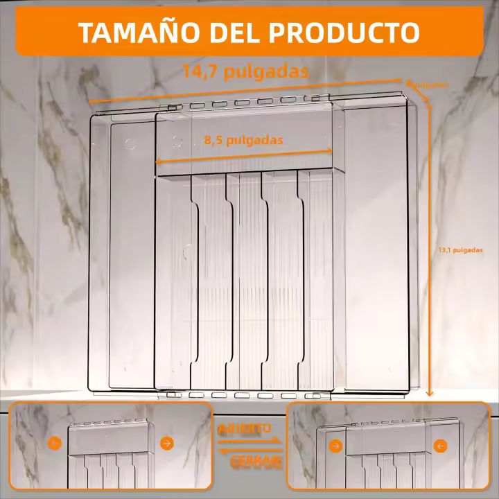 Organizador De Cajón De Cucharas Ajustable En Negro Para Cocina Expansible Soporte Para Utensilios Y Platos De Estilo Clásico - 1