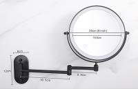 Espejo De Maquillaje Montado En La Pared 8 Pulgadas Negro Con Luz LED De 3X-10X Magnificación Doble Cara Para Baño Y Cosméticos - details 6