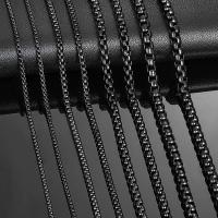 Collar Clásico De Enlace De Caja HIYEE En Negro Para Hombres Y Mujeres Acero Inoxidable Joyería DIY Regalo Con Diámetro De 2mm/3mm/4mm/5mm - details 1