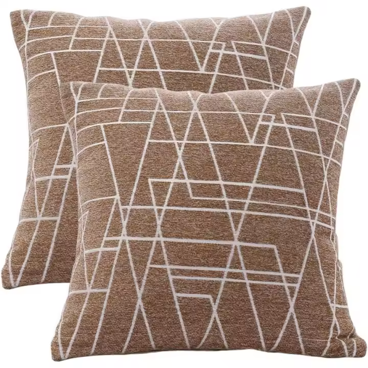 Juego de 2 fundas de almohada de chenilla 45X45 cm lino arpillera decoración del hogar Invisible - 1