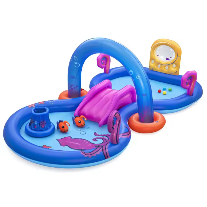 Bestway Piscina Hinchable Parque de Juegos Aventuras Mar 330x188x117 cm +2 Años Jardin 53167 - 1