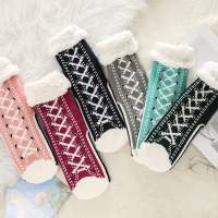 Pantuflas De Cashmere Ultra Gruesas Para Mujer Y Niñas Calcetines De Invierno Térmicos Antideslizantes Suaves Y Gruesas Para El Hogar - details 1