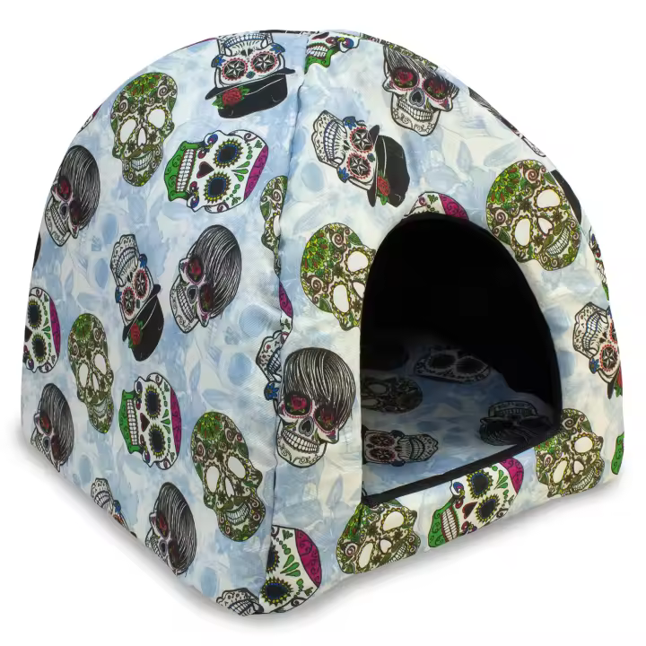 Iglu Calaveras a go-go 45x45x40 cm - Ayuda al descanso de tu perro - Accesorios para mascotas - 1