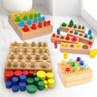 Juguete Educativo De Madera Montessori Para Niños Juguetes De Desarrollo Sensorial Y Práctica De Cilindros Y Agujeros Edad Recomendada 3-12 Años - details 6