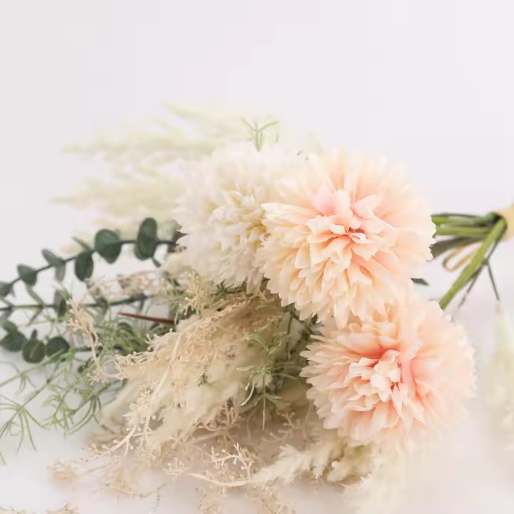 Flores Artificiales De Diente De León Para Decoración De Mesa Y Sala De Estar Vaso De Seda Híbrido Bouquet Para Boda Fiesta Navidad - 1