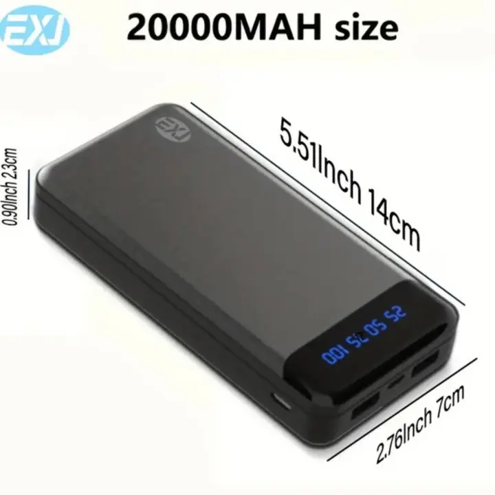EXJ-Power Bank 20000mAh 22.5W Carga Rápida con Pantalla Digital Batería Externa Portátil Cargador de Energía para iPhone16 Pro, 15, 14, 13, iPad/Google/Samsung - 1