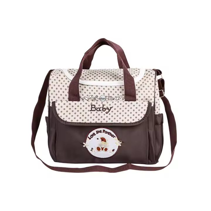 Bolso de mamá, conjunto de cinco piezas, multifuncional, de gran capacidad, moderno, impermeable, con dibujos animados, bolso bandolera para hombro, bolso de mamá - 1
