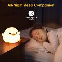 Lámpara De Noche LED De Silicona En Forma De Pato Durable Iluminación Suave Para Dormitorio Luz De Mesa Recargable Decorativa - details 4