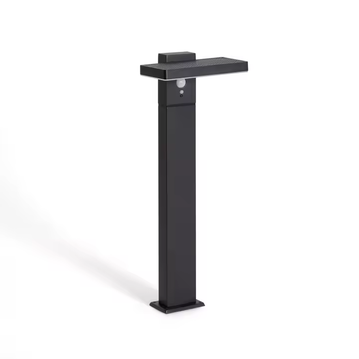 Ledkia Baliza de Pie Exterior Solar LED 4W 50cm Aluminio con Sensor de Movimiento Bran Negro - 1