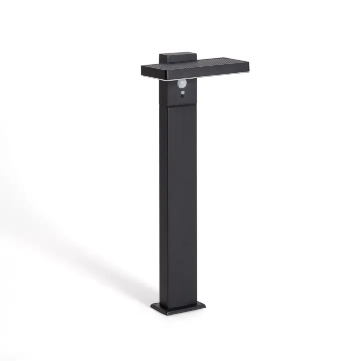 Ledkia Baliza de Pie Exterior Solar LED 4W 50cm Aluminio con Sensor de Movimiento Bran Negro - 1