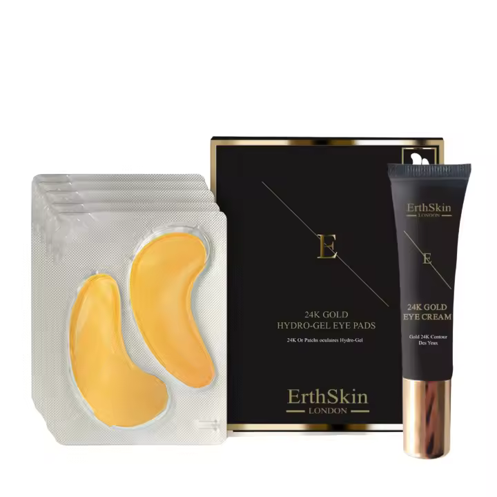 ErthSkin London CREMA PARA OJOS ORO 24K + COLÁGENO PARCHE DE ORO PARA OJOS ORO 24K - 5X2 ALMOHADILLAS - 1