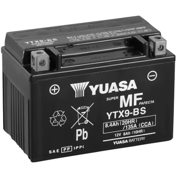 Bateria yuasa YTX9-BS agm sin mantenimiento YTX9-BS 12v 8ah - 1