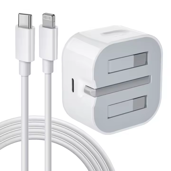 Cable y enchufe para el Cargador de iPhone, Cargador de iPhone de 20 W PD 3,0 USB C, enchufe de pantalla compatible con teléfonos 14, 13, 12, 11 Pro Max, X, XR, XS, 8 y Pad. - 1