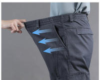Nuevos Pantalones De Cargo Para Hombre Suelto Recto Oversize Ropa Sólida Gris Versátil Para Trabajo Negro Joggers Algodón Casual Trousers - details 3