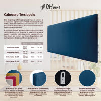 DHOME Cabecero en Terciopelo Liso Alta Gama Moderno con 4cm Grosor Cabezal - details 1
